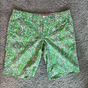 Green and Pink Lilly Pulitzer Avenue Shorts (Size 2)
